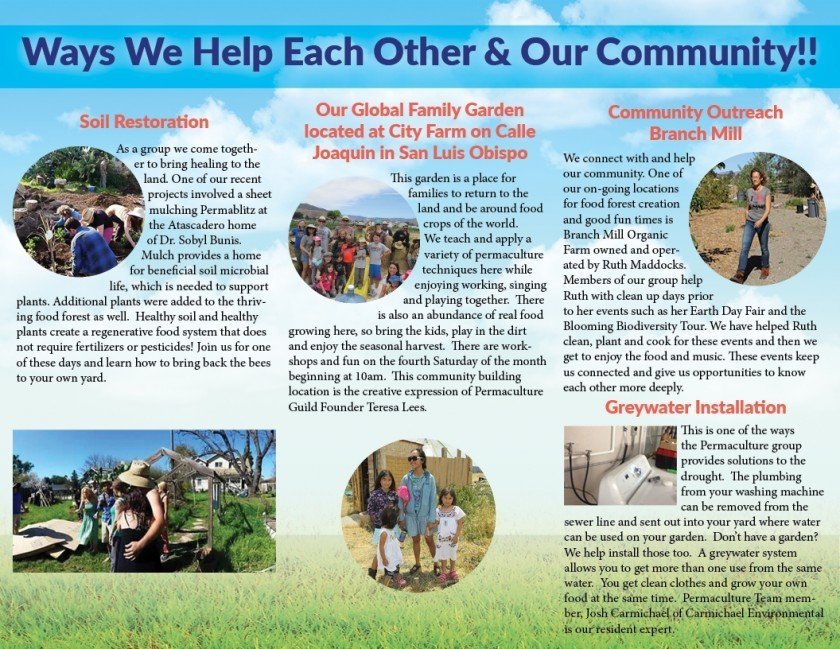 Tri-fold Brochure for SLO Permaculture Guild - Beth Alexander